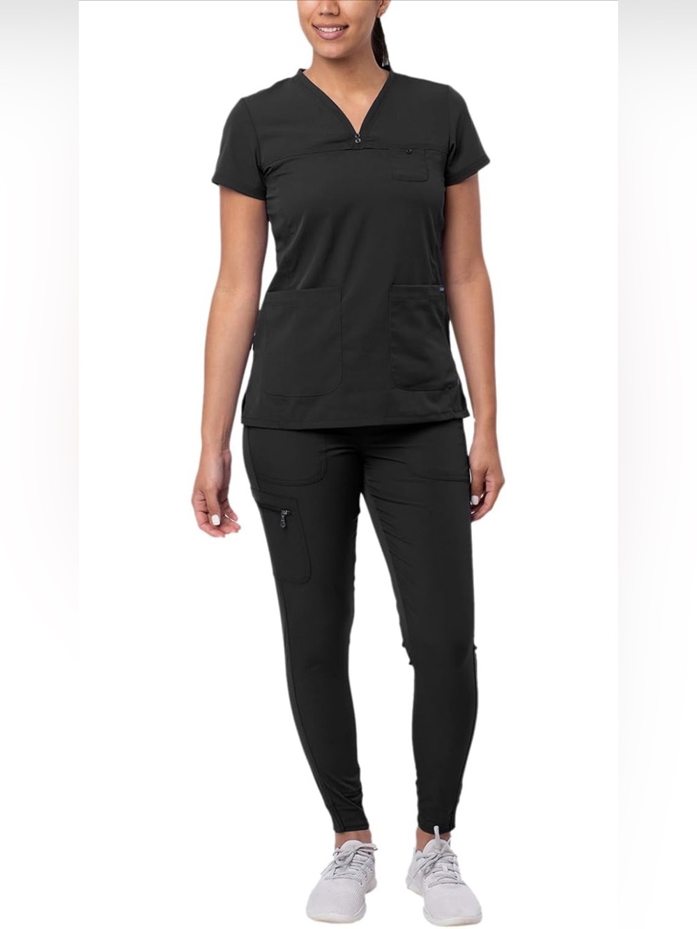 Adar Women's Black Pro Scrub Set